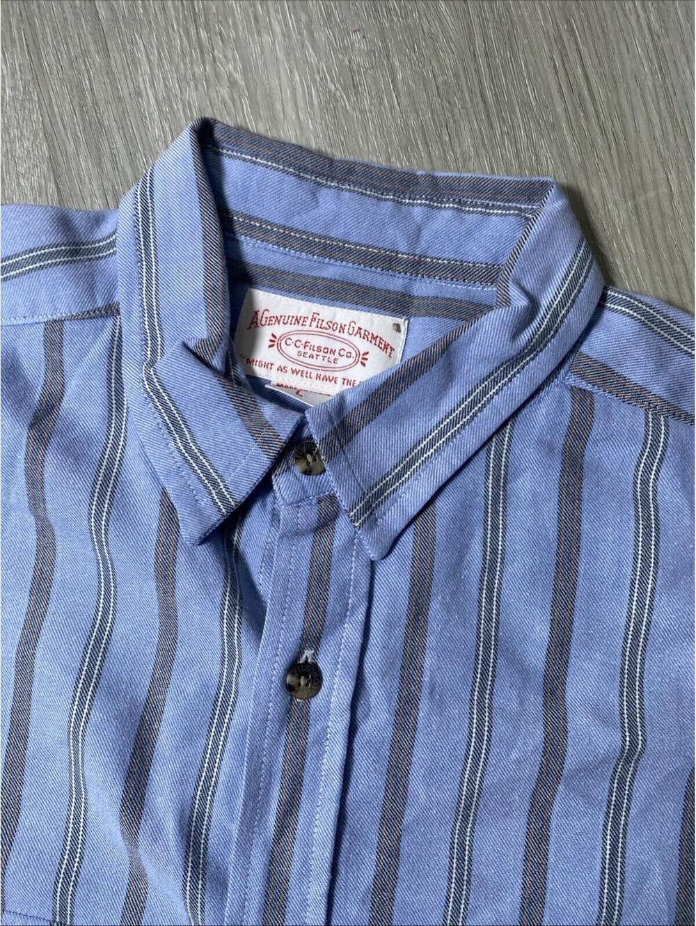 Genuine Folsom Garment Men’s Large Button Up Long Sleeve Blue Vintage Cotton
